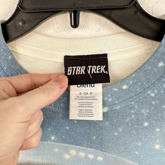 Star Trek T-Shirt Size S All Over Print Enterprise 2013 Jerzees Tee‎ Blank Back - Picture 4 of 8